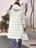 Gilet da donna Cappotto in cotone Donna senza maniche Gilet leggero sottile lungo sottile con cappuccio Autunno Inverno Moda Temperamento Bianco S-5XL Cappotti 230111