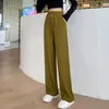 Kvinnors byxor Autumn Winter Fashion Women Green Casual Long Vintage Style High Street Lady Stretch Loose Trousers Pantalon