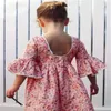 Girl Dresses Cute Kid Long Sleeve Floral Party Princess Girls Pageant Dress Baby Clothes