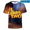 Herren-T-Shirts „It Takes Two“ 3D-T-Shirts Sommer Adrette Herren/Damen T-Shirt Neuheit Streetwear Kind Erwachsene Größe Lustig süß