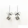 Dangle Chandelier Fashion Jewelry Womens Rhinestone Bowknot Earrings Lady Sweet Drop Delivery Dhrsr