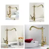 Bathroom Sink Faucets Wholesale Auswind Antique Brass Gold Faucet Kitchen Swivel Basin Mixer Tap Drop Delivery Home Garden Showers Ac Dh9Sr