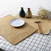 Tovagliette Tovagliette all'americana Tovaglietta rettangolare tessuta a mano Tappetino da pranzo Decorazione tazza resistente al calore Accessori da cucina