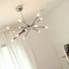 Kronleuchter Moderne lange Kronleuchter LED Designer Küche Zweig Leuchten Loft Dekoration Silber Lampe