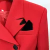 Women's Suits Stunning Fashion Designer Jacket Women Slim Fit Red Short Blazer