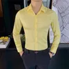 Męskie koszulki Brytyjska Koszula z długim rękawem Mężczyzna odzież moda 2023 Autumn Business Formalne noszenie Homme Slim Fit Camisa