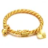 Bangle baby geel goud gevulde openbare twisted link armband Children's Small Pols Kids sieraden dia 40 mm