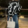 Kadınların Sweaters Varış Sonbahar Kış Kore tarzı Kadınlar Sıradan Gevşek Oneck Karikatür Kepon Allmatched Uzun Kollu Sweater P325 230111