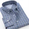 Casual shirts van heren 6xl 7xl 8xl 9xl 10xl groot formaat geruite voorlekte voorjaarsleermerk Kleding jeugd losse pocket katoen 230111