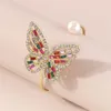 Armreif Trendy Strass Vergoldet Schmuck Perlenarmbänder Für Frauen Bunte Kristall Schmetterling Manschette Armreifen Geschenke