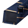 Bow Ties Gold Striped Navy Blue Men's Tie Silk Jacquard Cravat Business Wedding Party Neck Handduk Ring Gift för män dibangu