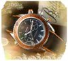 Ünlü lüks moda kristal erkekler saatler 43mm kuvars pil naylon kumaş kemer kronometre klasik klasik cömert asil ve zarif saat hediyeleri