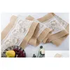 Table Runner Linen Lace Lace Casos de estopa vintage Country Natural Country for Party Wedding Droga Drop Drop Home Garden Textiles Dh42k