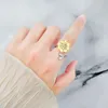 Eheringe Shuangshuo Koreanische Mode Angst Zappeln Ring Drehbare Sonnenblume Für Frauen Spinner Anti Stress Finger Schmuck Geschenk