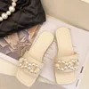 Pearl Thin Slippers Belt Shoes 575 Fashion Sandals Roman Flat Women Flip Flops Casual Beach BC417 256 974 5