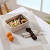 Ensembles de vaisselle, boîte à déjeuner Portable, conteneur de stockage en Fiber de bambou, four à micro-ondes, boîtes à Bento, boîte à déjeuner 4 couleurs