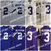 American College Football Wear LSU Tigers 2 Justin Jefferson voetbalshirt White Purple 3 Odell Beckham Jr. College Mens genaaide truien 150th Patch