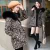 Женский падение Parkas fdfklak Leopard Print Juper