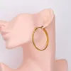 Boucles d'oreilles créoles en acier inoxydable ronde grande boucle d'oreille pour les femmes couleur or haute qualité motif de vague beaux cadeaux élégants bijoux Boho