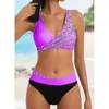 Kvinnors badkläder Kvinnor Swimming Bikini Set Fantastiska kvinnor Randiga baddräkt Beachwear Bating Two Pieces Bikinis S 5XL 230111