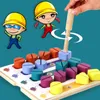 Intelligence toys Wooden Color Matching Nut Screw Game Puzzle Early Education Disassembly Montessori Assembly Fine Motor Skills Toys For Children 230111