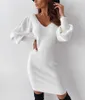 Automne Lazada robe Sexy dos nu évider dentelle col en V taille