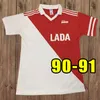 Retro -Version Monaco Soccer Trikotsklassiker Home 77 82 90 91 92 94 95 96 97 98 99 00 1977 1982 1990 1999 2000 als Ben Yedder Jovetic Golovin Jorge Vintage Football Shirt