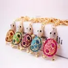 Keychains fofos Crystal Rhinestone Tortoise Keyrings Key Chains Holder para pingente de bolsa de carro B095