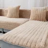 Stoelhoezen winter pluche sofa kussen stof universele niet-slip handdoek dikking wijd riem slipcovers voor woonkamer decor