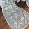 Table Cloth Retro Cotton Thread Crochet Lace Tablecloth American Handmade Rose Pattern Tea Sofa Piano Dust Cover Towel