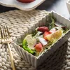 Plates European Gold Penh Ceramic Plate Oven Baking Pan Rectangular Cheese Dish Fruit Salad Cake Bowl Gift CL102104