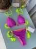 Damskie stroje kąpielowe Zrtak krawat w talii Krótki strój kąpielowy seksowne bikini solidne na plaży letnie kąpiel kąpiel push up high cut bikinis sets 230111