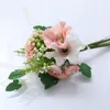 Dekorativa blommor 38 cm blå siden Peony Hydrangea Mix Artificial Bouquet Party Fake For Home Wedding Decoration Flower