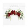 Decorative Flowers Wreaths 140Cm Custom Bury Wine Red Artificial Flower Wall Garland Table Centerpiece Wedding Backdrop Decor Part Dhl6H