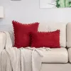 Pillow Throw Case 10 Colors Cover Skin-affinity Modern Striped Tassel Ball Home Decoration