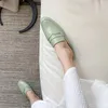 スリッパフルグレインレザー丸いつま先の基本服の外側のスリッパスリップ夏の居心地の良いゴージャスな大きなサイズの女性靴l61