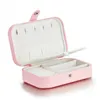 Jewelry Stand Pink Multifunction PU Leather Box Storage Ring Display Case Lady Cage Only BZ0065 230110