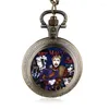 Pocket Watches Gift Halloween Black Butler Retro Steampunk Quartz Watch Necklace Pendant Chain Romantic Souvenir Lady