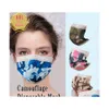 Other Home Garden Disposable 3Layer Meltblown Camouflage Face Mask Breathable Dustproof Spunlace Printing Men And Women Wholesale Dhgst