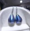 Boucles d'Oreilles Une Paire Bleu Mer du Sud MABE Perle Goutte 12 16mm S925 Gros Perles FPPJ