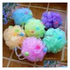 Bath Brushes Sponges Scrubbers Large 30G Color Children Baths Brushes Sponge Balls Foaming Back Rubbing Flower Lovely Per Dhgarden Dhlzt