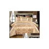 Bedding Sets Jacquard Set Single Queen King Size Duvet Er Bed Roupa de linho Droga Drop Drop Home Garden T￪xteis de suprimentos DHEJS