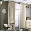 Curtain Chenille Jacquard Sier Blackout For Bedroom Modern Blind Fabric Grey Drapes Living Room Window Custom Size Drop Delivery Hom Dho84