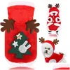 Dog Apparel Coral Fleece Christmas Teacup Puppy Clothes Soft Pet Hoodies Sweater For Dogs Cute Pitbl Drop Delivery Home Garden Suppli Dhtxl