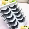 False Eyelashes 5Pairs/Set Charming Black Exaggerated Thick Long Eye Lashes Daily Party Makeup Extension Tools Wholesale Drop Delive Dhbfq