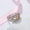Wedding Rings Fashion Two Tone Cross Twine Dames vingerring Dagelijks draagbare elegante accessoires vrouwelijk dansfeest stijlvolle sieraden anillo anillo
