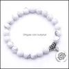 Bracciale a ciondolo di loto perline Glamour per le donne creativa gioielleria creativa e amici regali drop drop bracelets dh5va