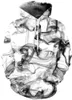 Herren-Kapuzenpullover, realistischer 3D-Druck, Pullover mit Kapuze und großen Taschen (2XL/3XL 142-Rauch)