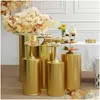 Décoration de fête Produits d'or Cylindre rond ER Piédestal Affichage Art Décor Plinthes Piliers pour les décorations de mariage DIY Drop Drop Dh9Oe