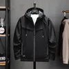 メンズジャケット服大型サイズツーリングスタイルジャケット春秋韓国レジャーフード付きコートメン